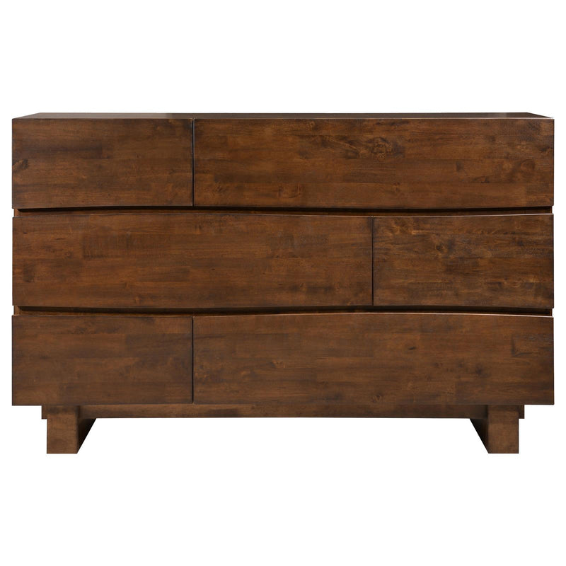 Genevieve 6 Drawer Rectangular Dresser Dark Brown