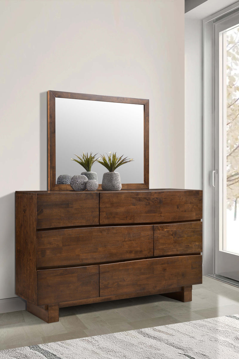 Genevieve 6 Drawer Rectangular Dresser Dark Brown