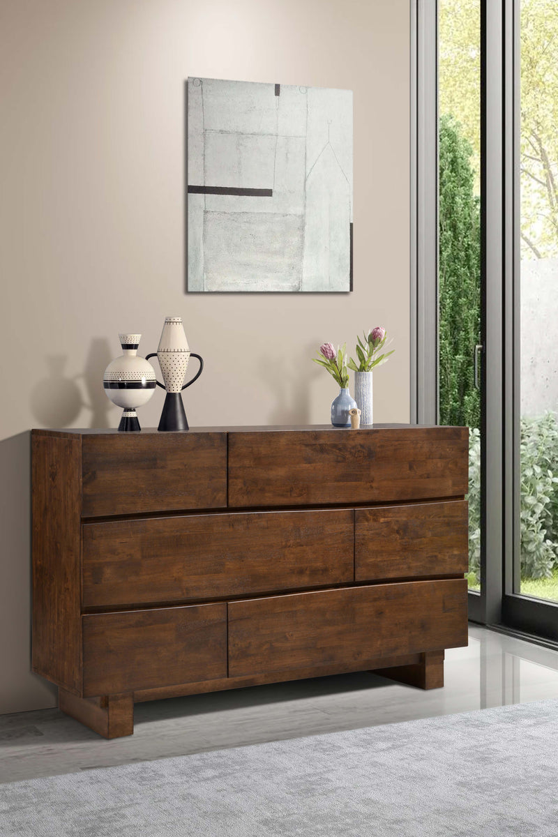 Genevieve 2 Drawer Rectangular Nightstand Dark Brown