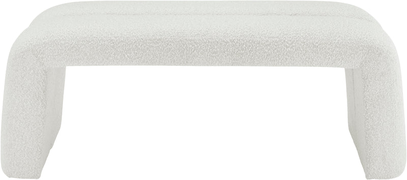 Arc Cream Boucle Fabric Bench