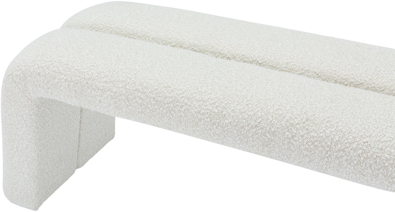 Arc Cream Boucle Fabric Bench