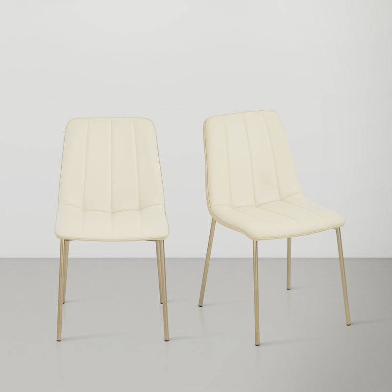 Isla Cream Faux Leather Dining Chair