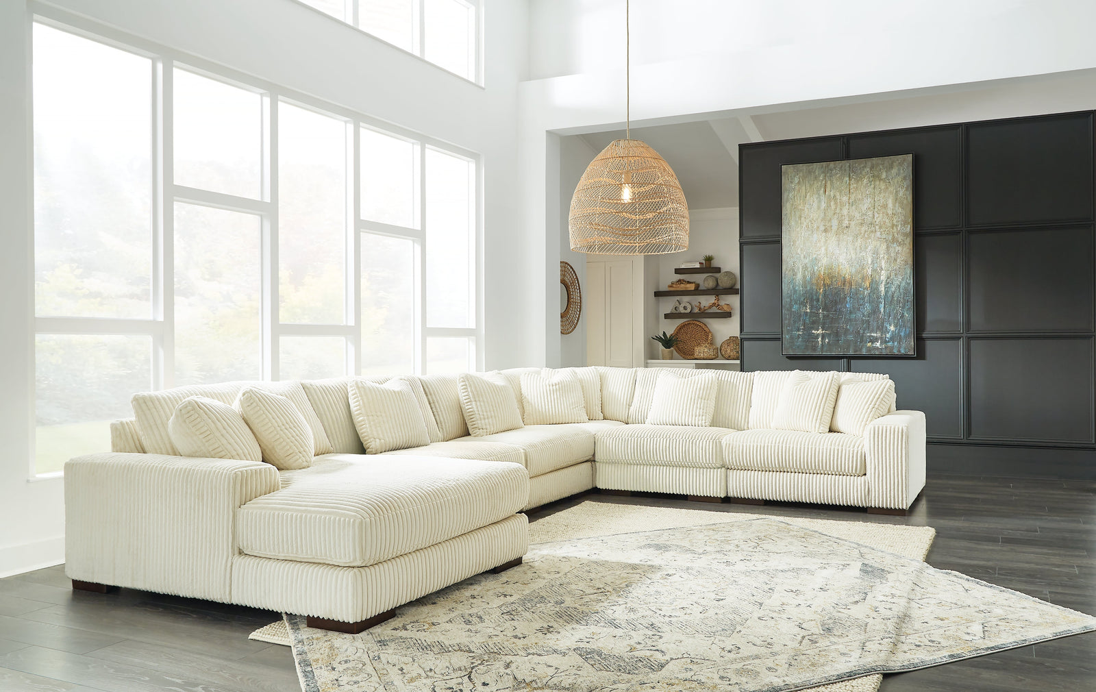 Lindyn Ivory 6-Piece Sectional With Chaise