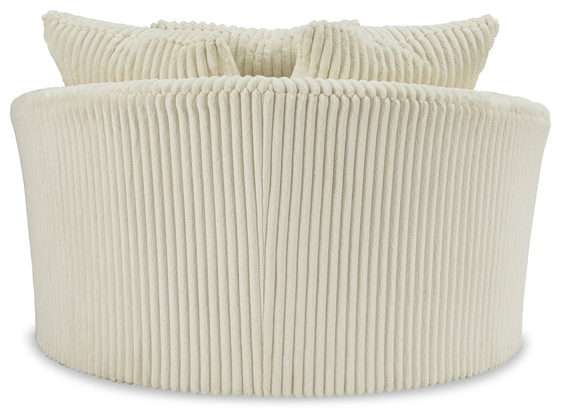 Lindyn Ivory Velvet Oversized Swivel Accent Chair