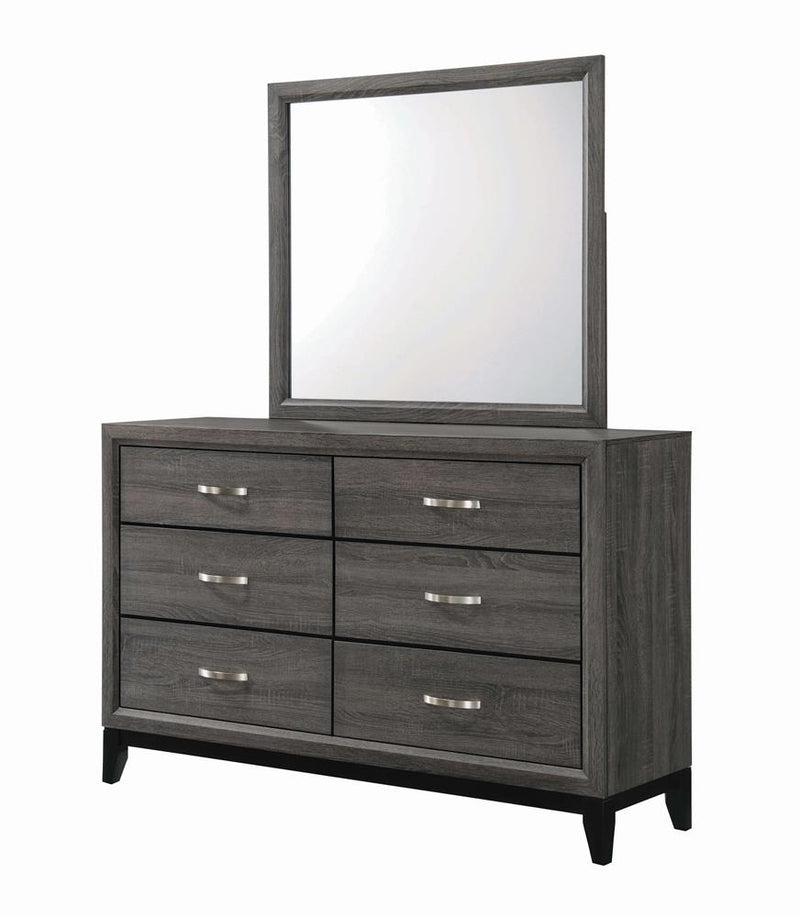 Watson 6 Drawer Dresser Grey Oak And Black