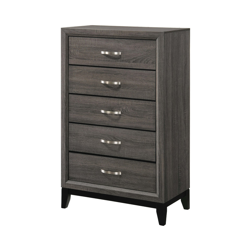 Watson 2 Drawer Nightstand Grey Oak And Black