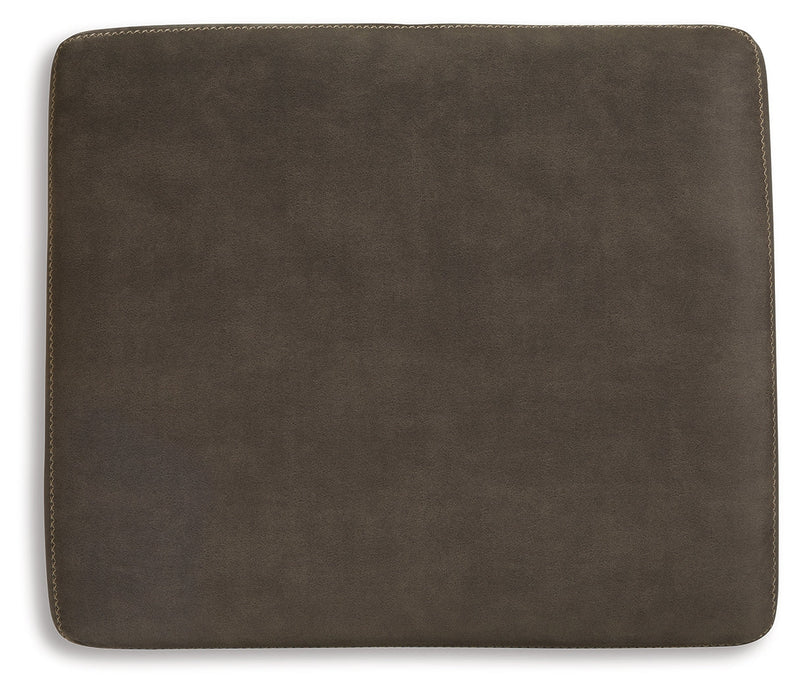 Allena Gunmetal Faux Leather Oversized Accent Ottoman