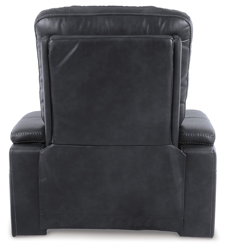 Composer Gray Faux Leather Power Recliner