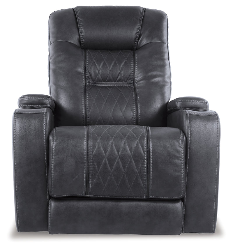 Composer Gray Faux Leather Power Recliner