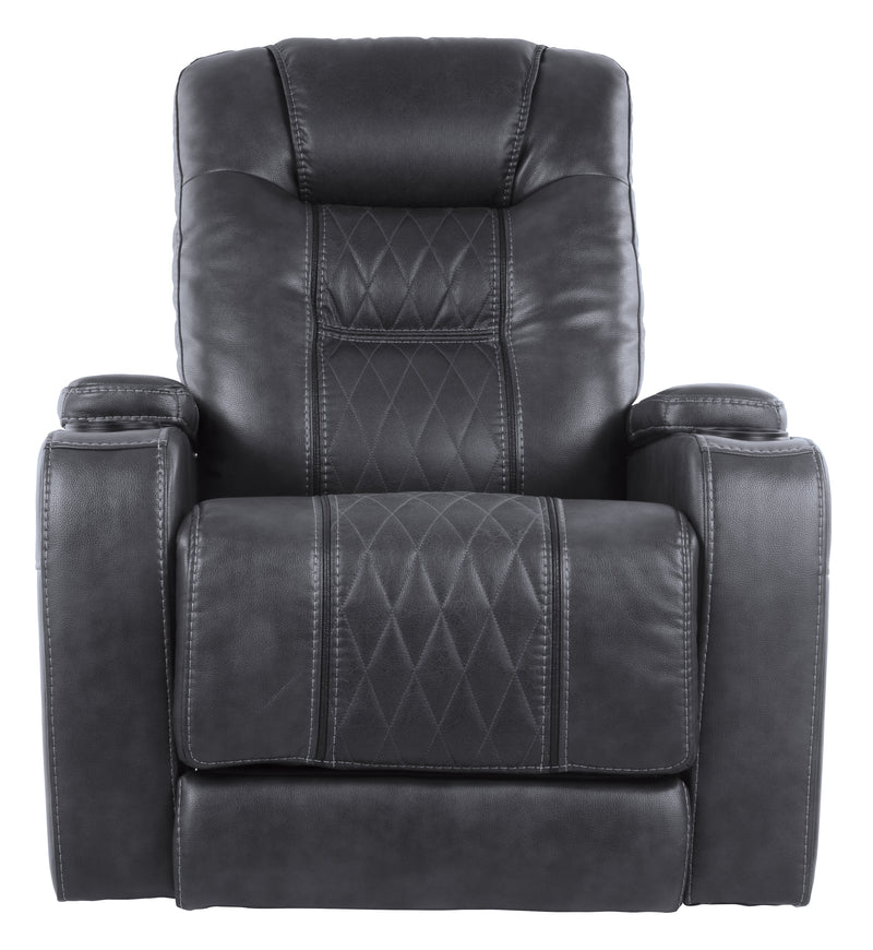 Composer Gray Faux Leather Power Recliner