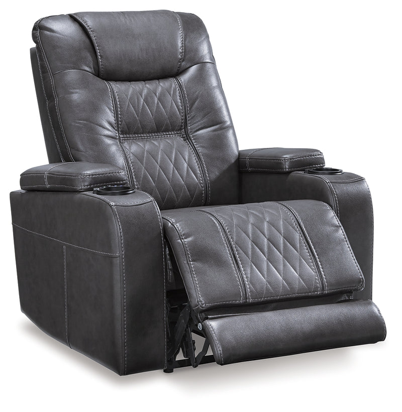 Composer Gray Faux Leather Power Recliner