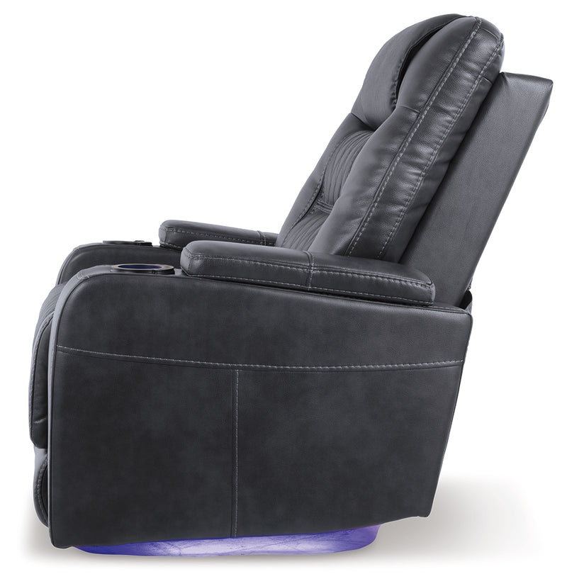 Composer Gray Faux Leather Power Recliner