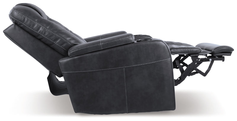 Composer Gray Faux Leather Power Recliner