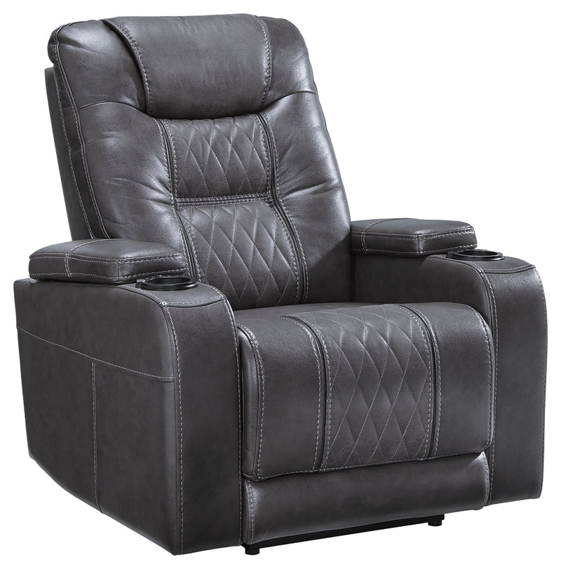 Composer Gray Faux Leather Power Recliner