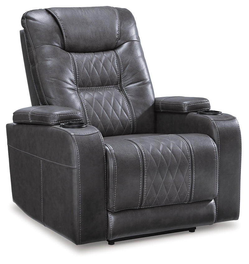 Composer Gray Faux Leather Power Recliner