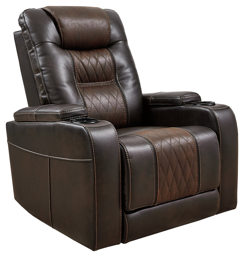 Composer Brown Faux Leather Power Recliner