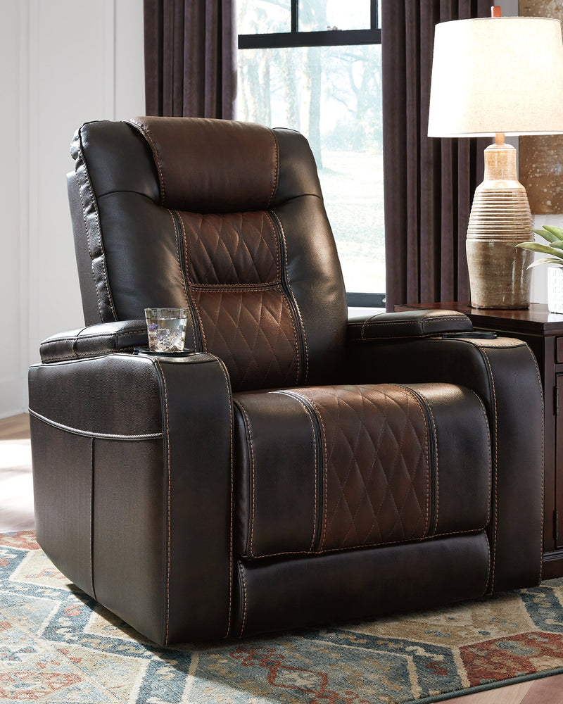 Composer Brown Faux Leather Power Recliner