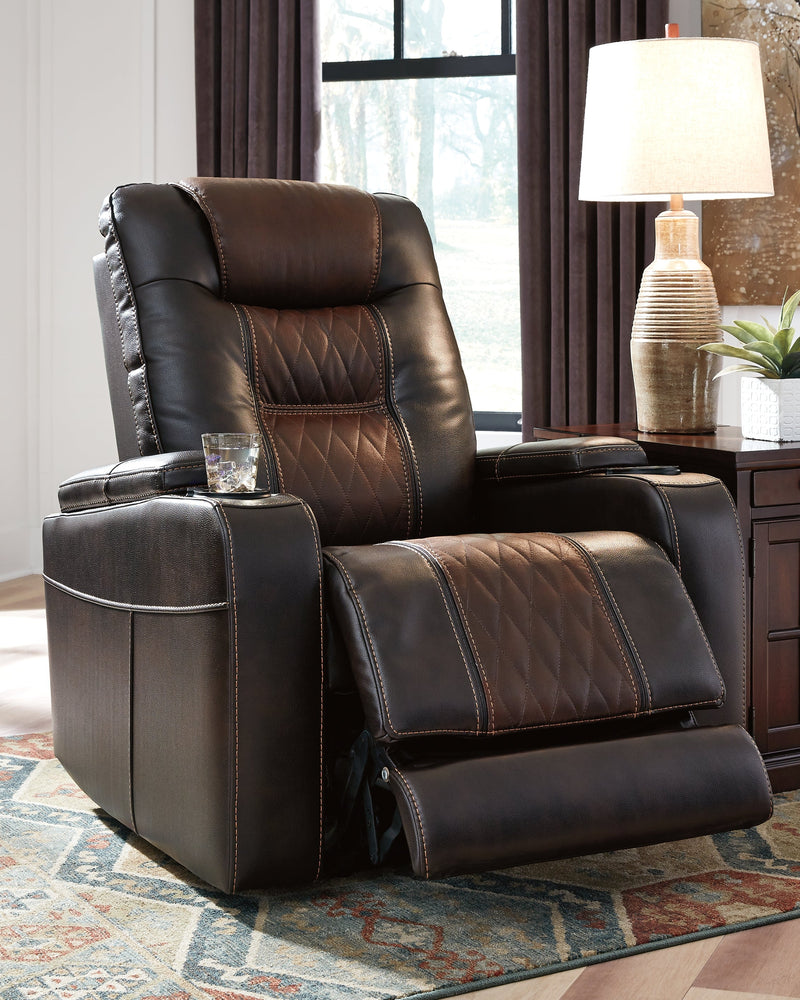 Composer Brown Faux Leather Power Recliner