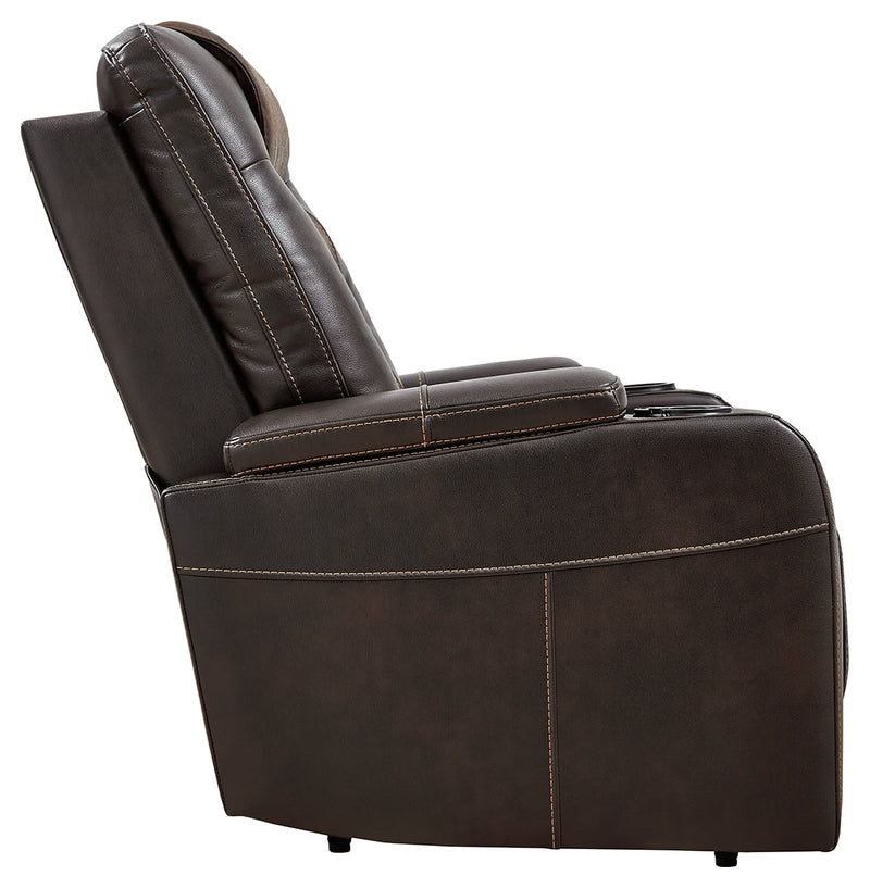 Composer Brown Faux Leather Power Recliner