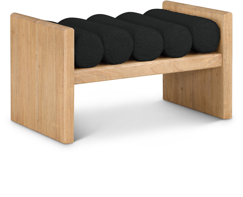 Waverly Black Boucle Fabric Bench 177Black