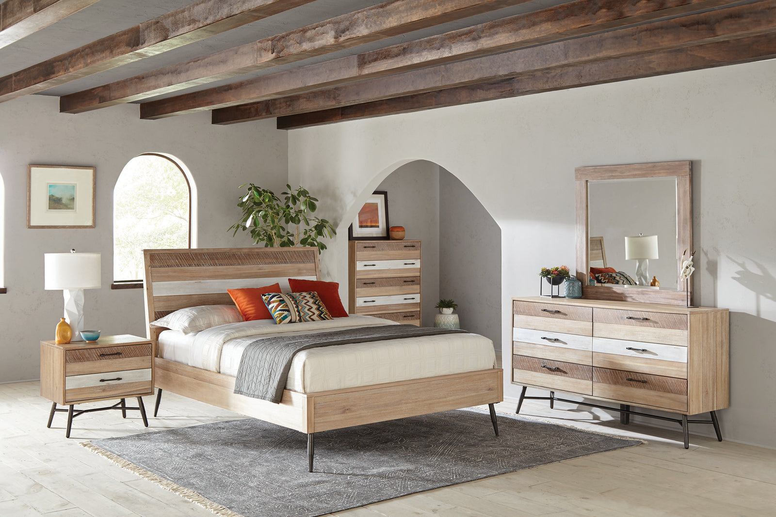 Marlow King Platform Bed Rough Sawn Multi