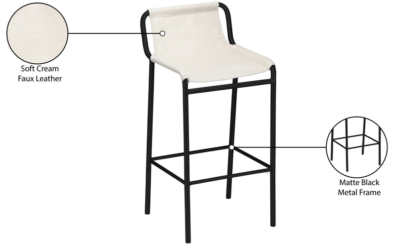 Dax Cream Faux Leather Counter Stool