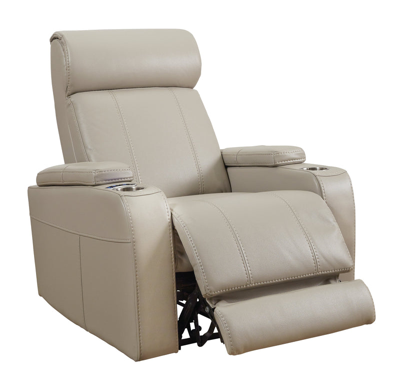 Screen Time Stone Faux Leather Power Recliner