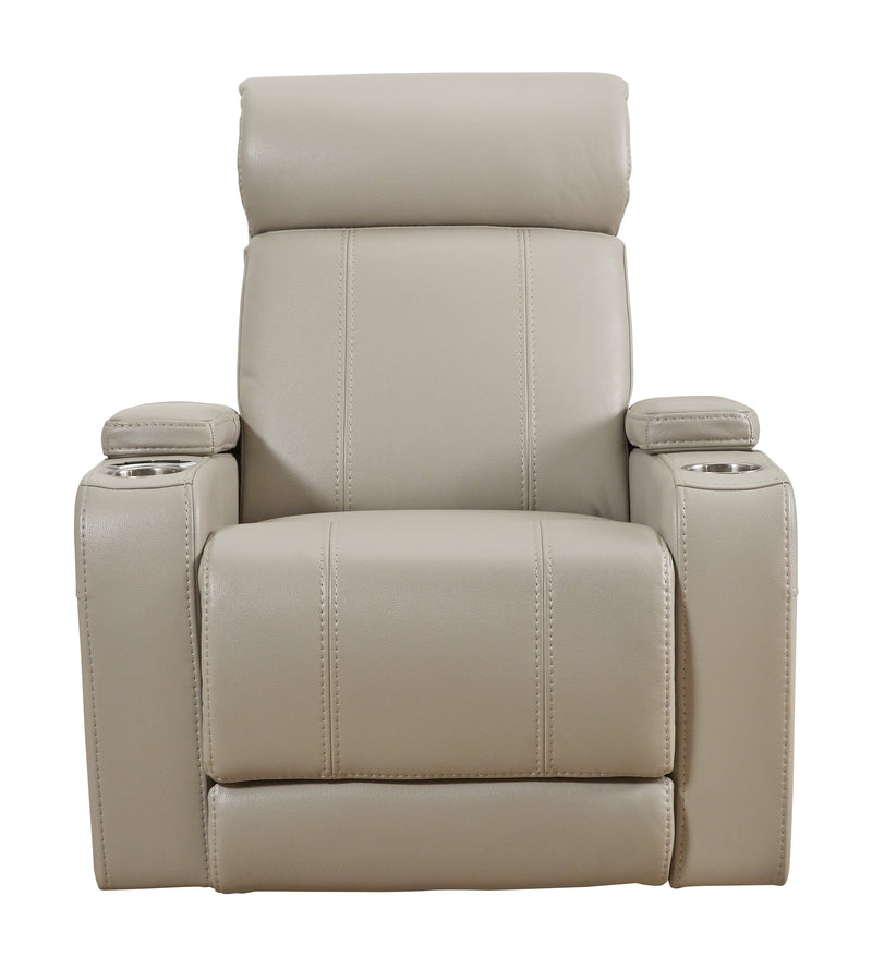 Screen Time Stone Faux Leather Power Recliner