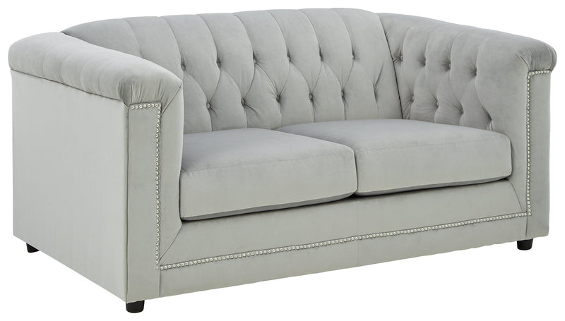 Josanna Navy Velvet Loveseat