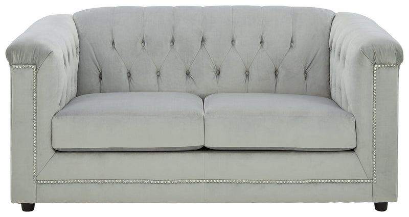 Josanna Navy Velvet Loveseat