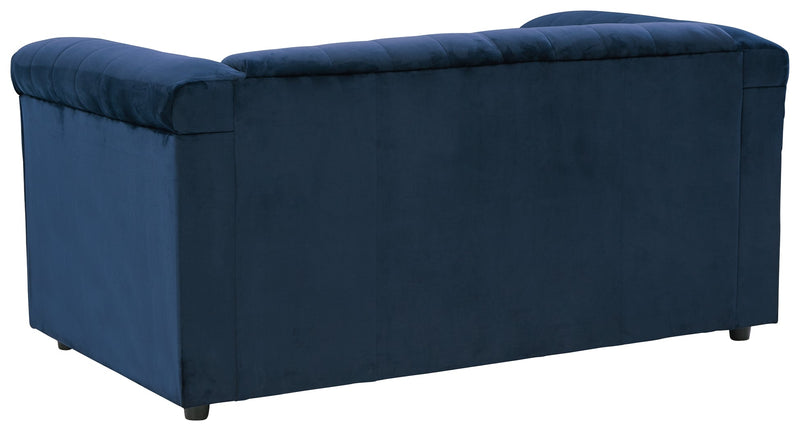 Josanna Navy Velvet Loveseat