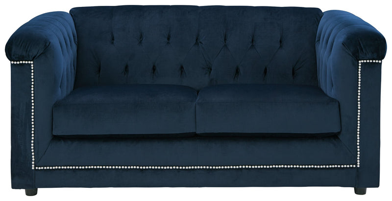 Josanna Navy Velvet Loveseat