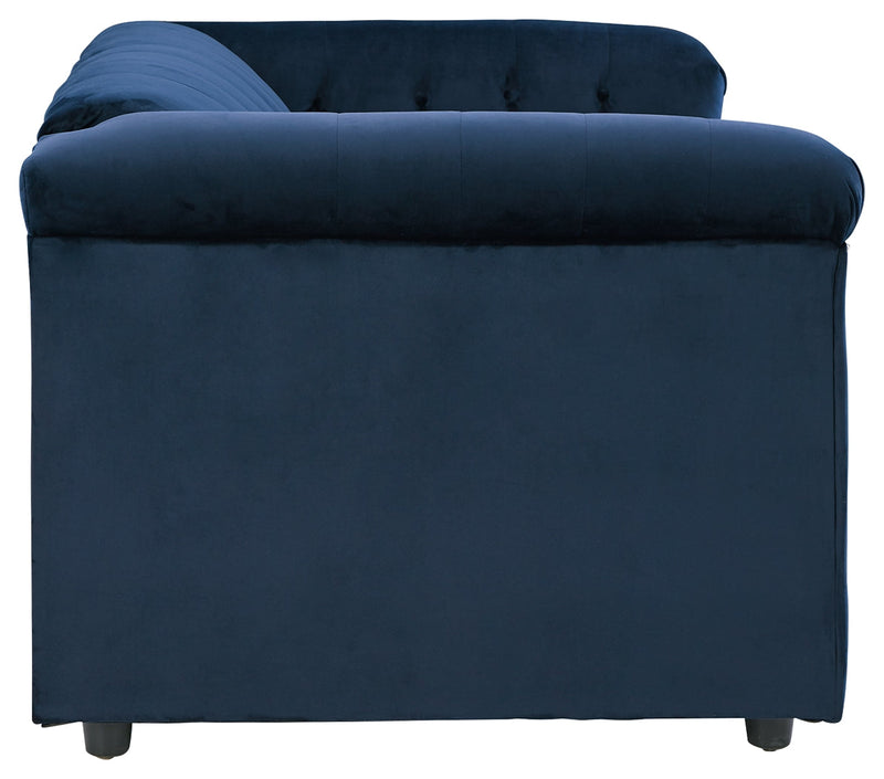 Josanna Navy Velvet Loveseat