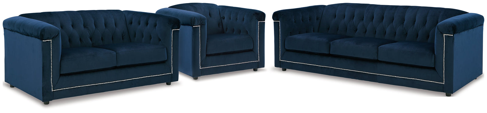 Josanna Navy Sofa Loveseat And Chair