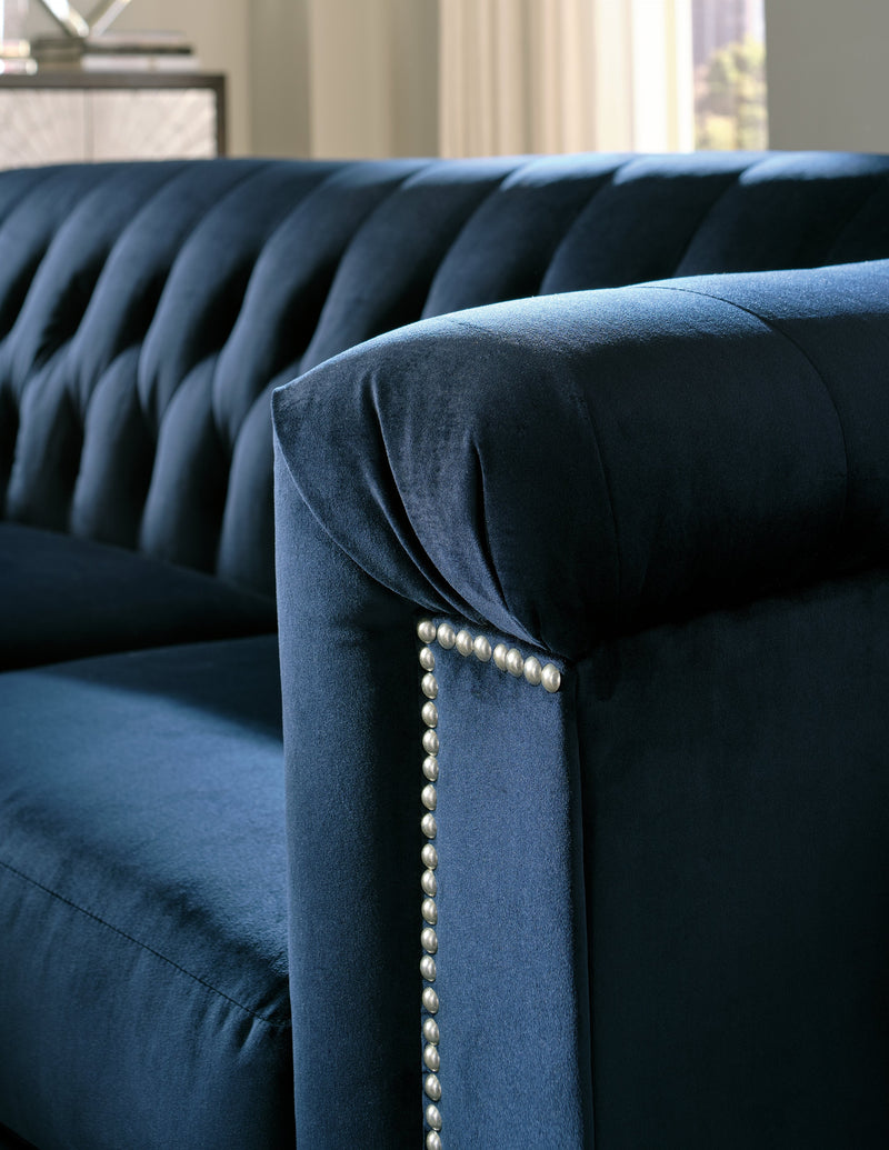 Josanna Navy Velvet Loveseat