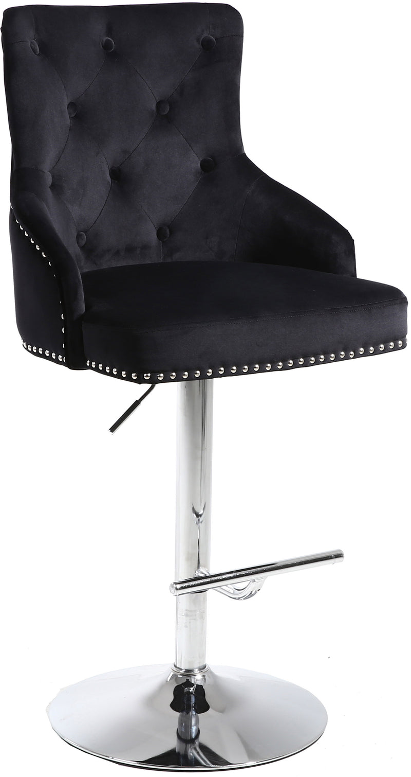 Claude Black Velvet Adjustable Bar | Counter Stool 709Black