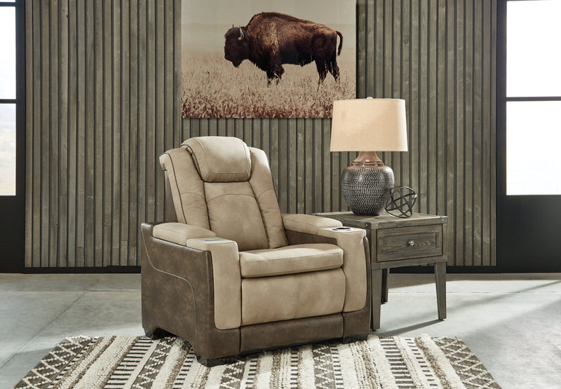 Next-Gen Durapella Sand Faux Leather Power Recliner