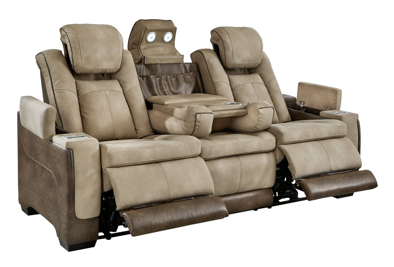 Next-Gen Durapella Sand Faux Leather Power Reclining Sofa