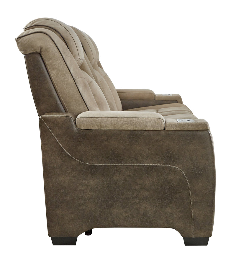 Next-Gen Durapella Sand Faux Leather Power Reclining Sofa