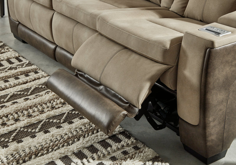 Next-Gen Durapella Sand Faux Leather Power Reclining Sofa