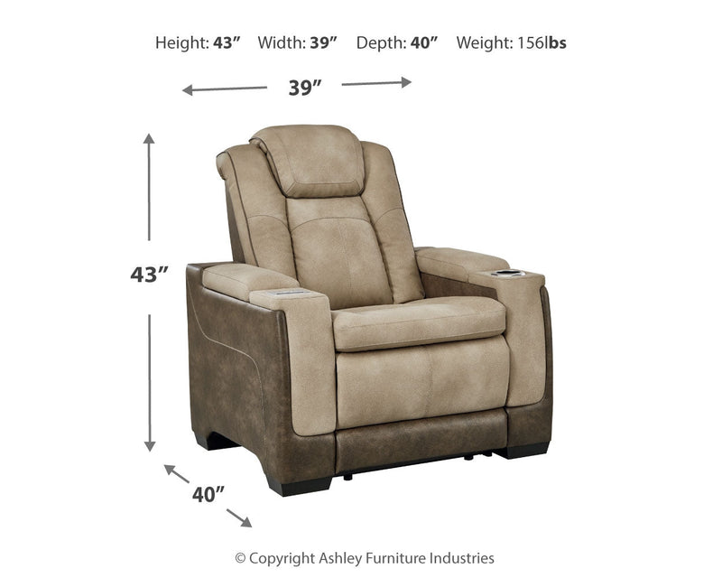 Next-Gen Durapella Sand Faux Leather Power Recliner