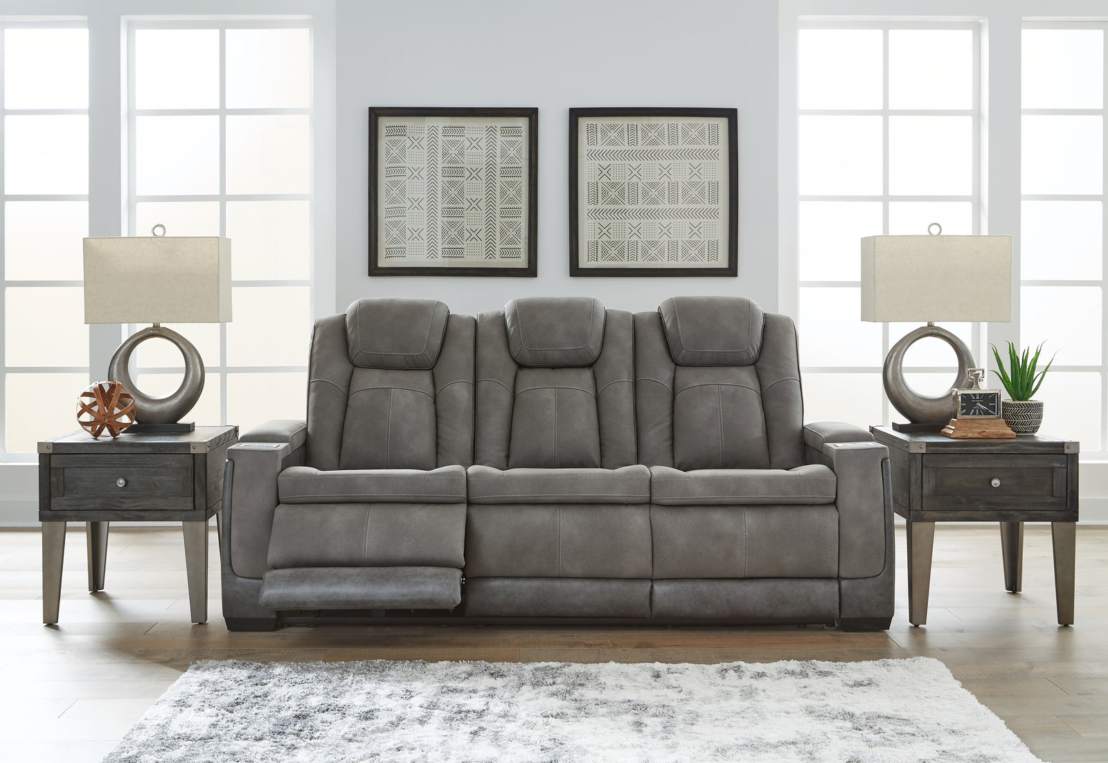 Next-Gen Durapella Slate Faux Leather Power Reclining Sofa