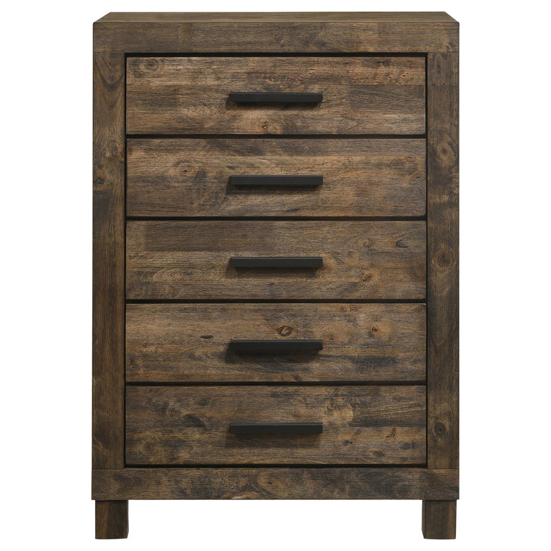 Woodmont 5 Drawer Chest Rustic Golden Brown