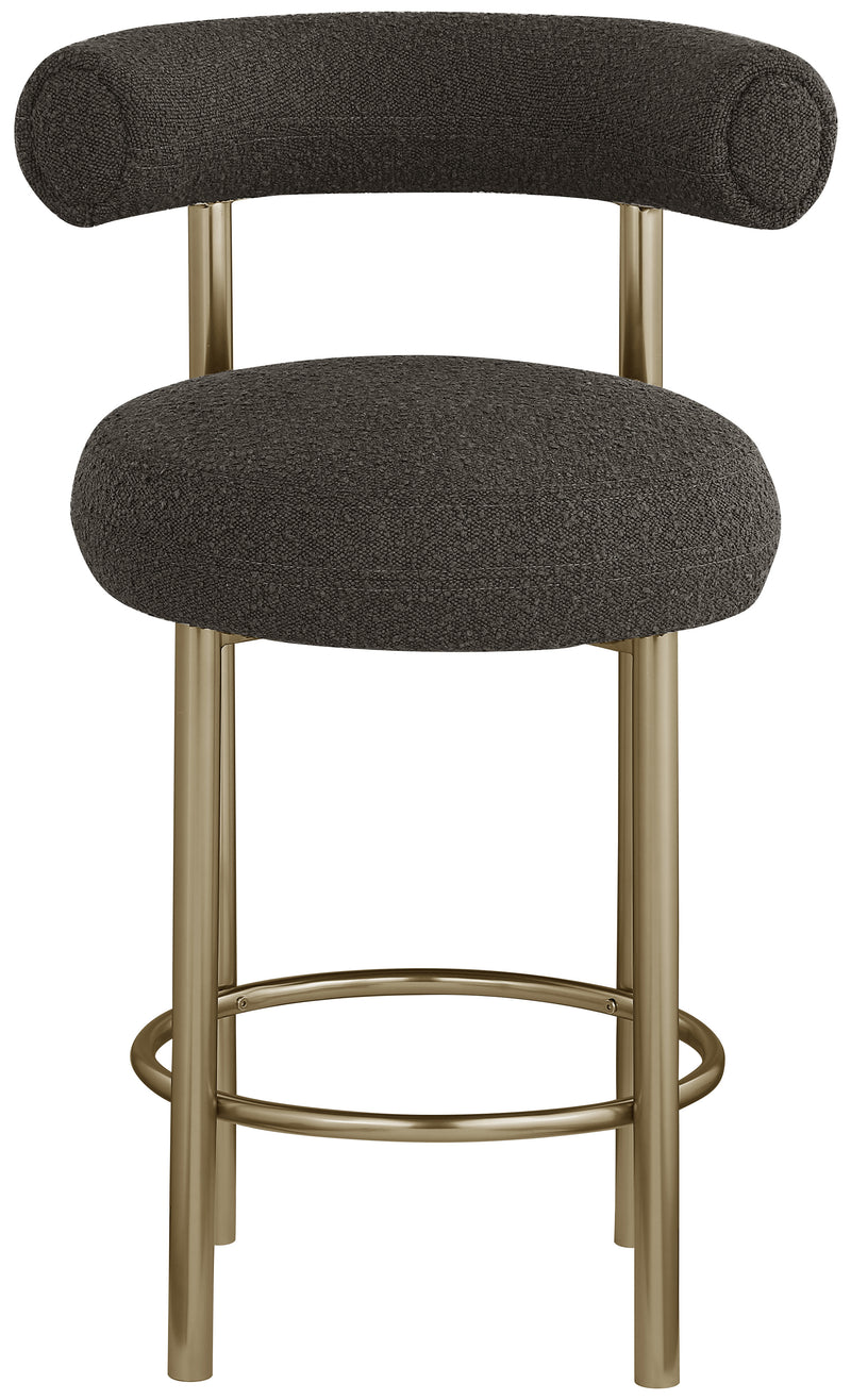 Bordeaux Brown Boucle Fabric Stool