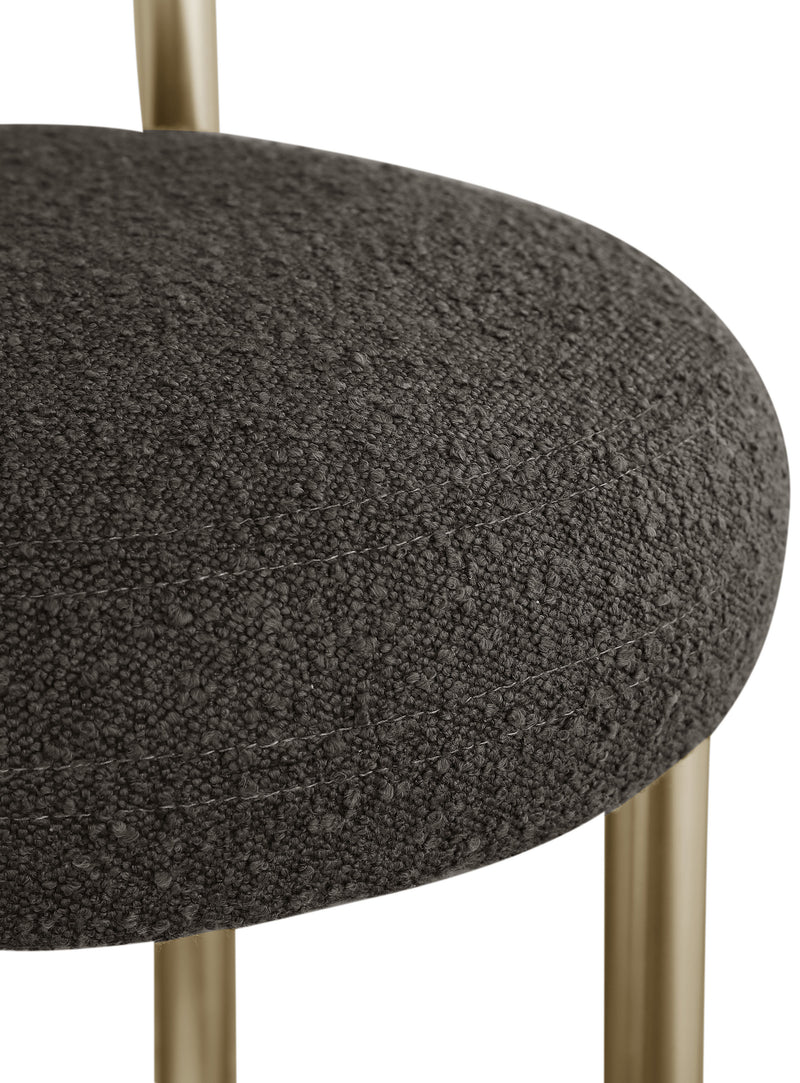 Bordeaux Brown Boucle Fabric Stool