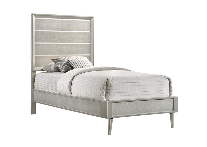 Ramon Twin Panel Bed Metallic Sterling