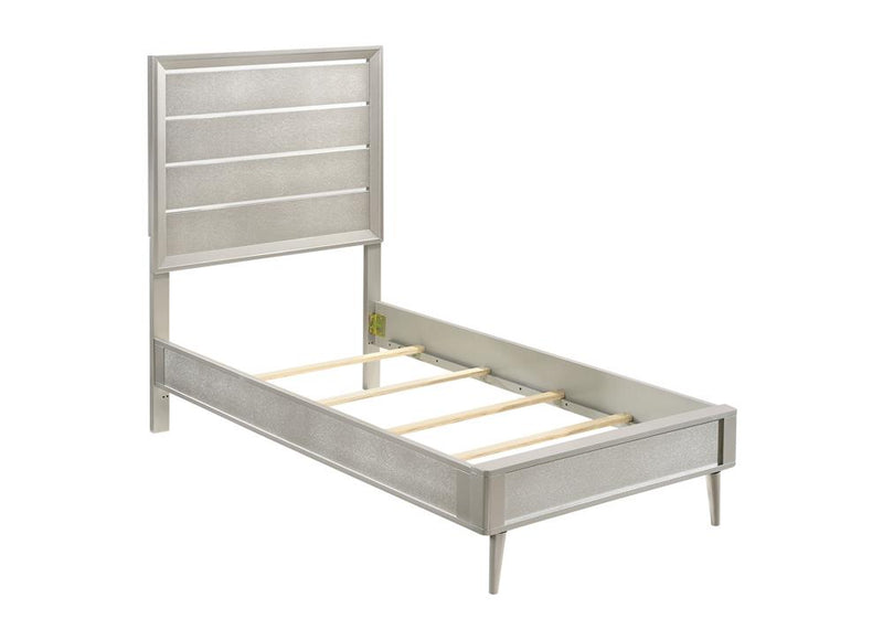 Ramon Twin Panel Bed Metallic Sterling