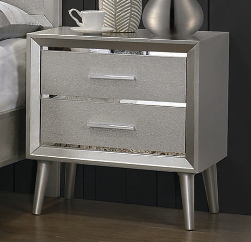 Ramon Twin Panel Bed Metallic Sterling