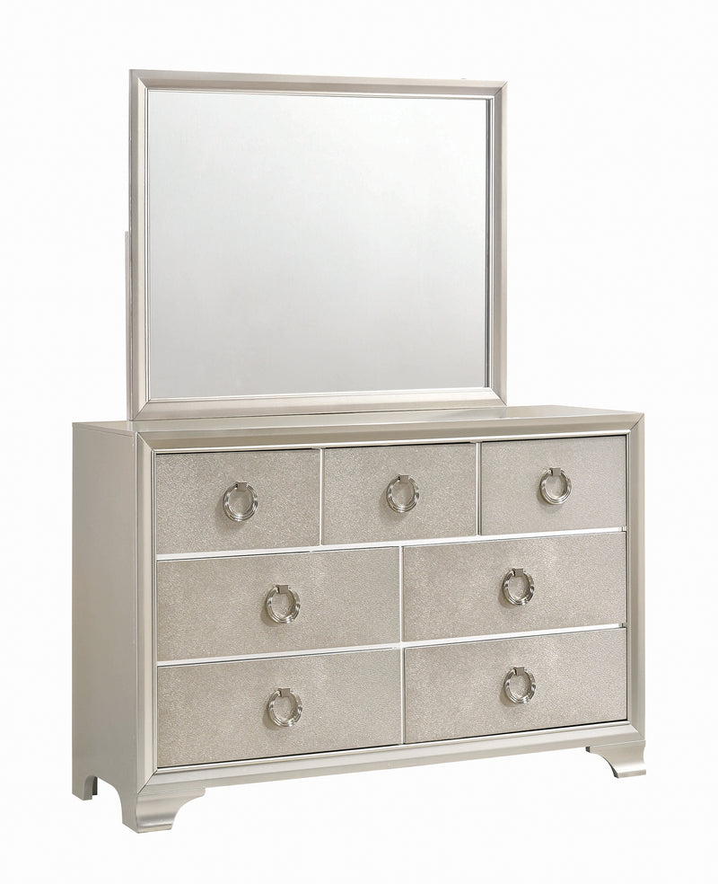 Salford 2 Drawer Nightstand Metallic Sterling