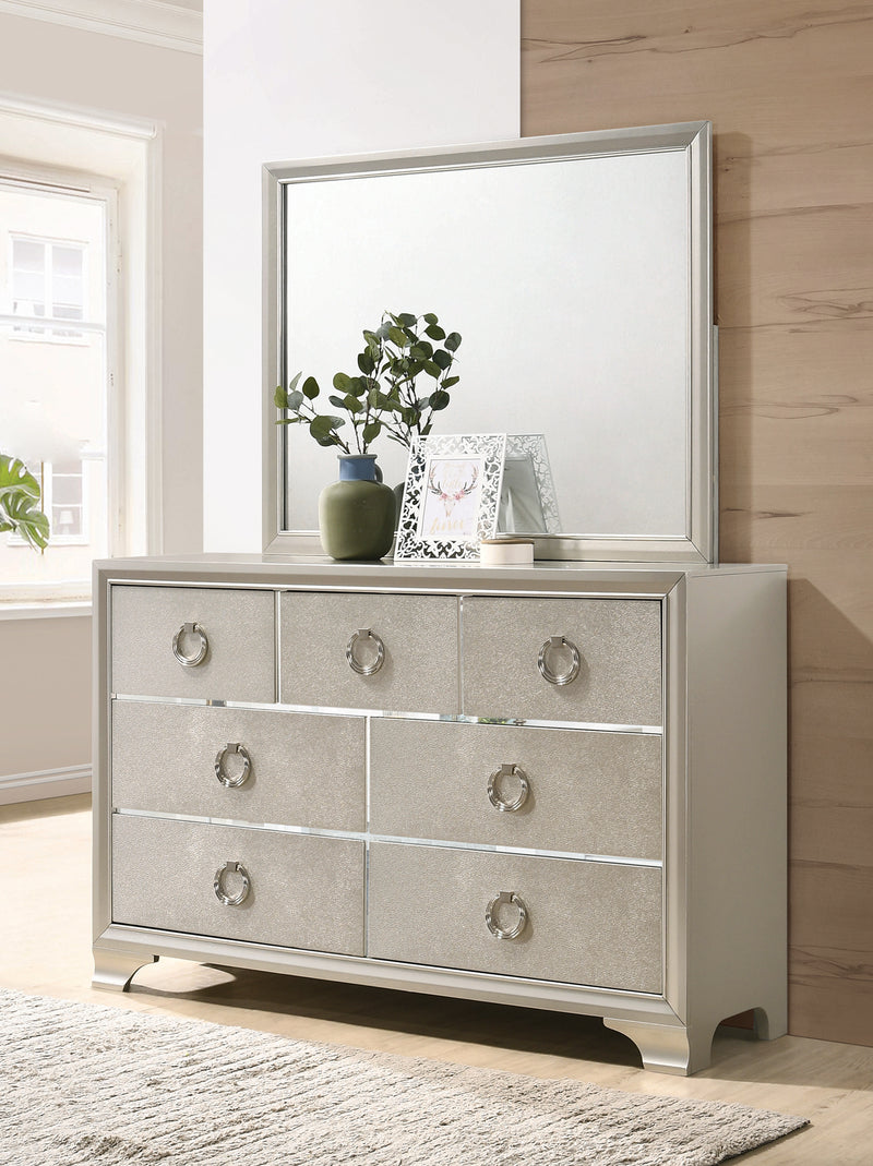 Salford 2 Drawer Nightstand Metallic Sterling